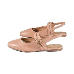 NEW BOTTERO women's lychee slingback mule in nude leather